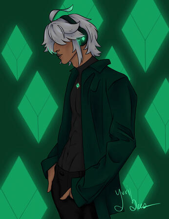 half body full render, abstract background