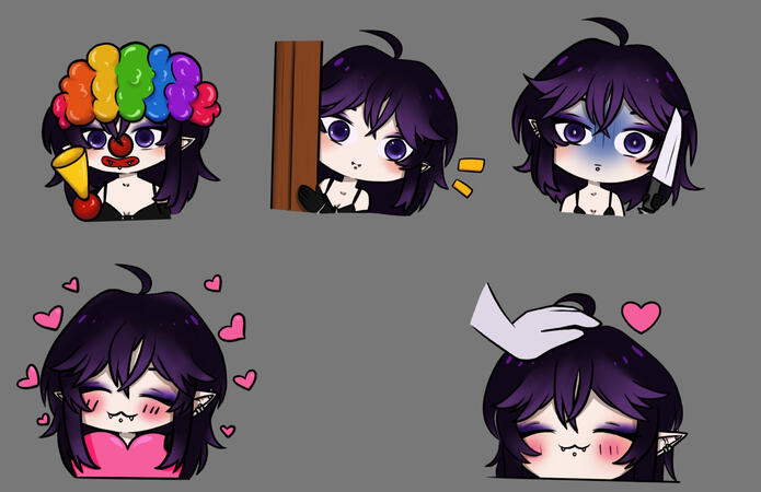 5 chibi/emoji set 5 chibi/emoji set