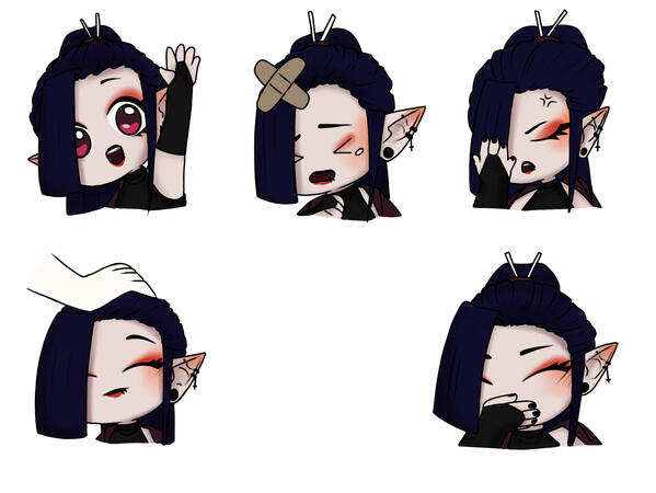5 chibi/emoji set
